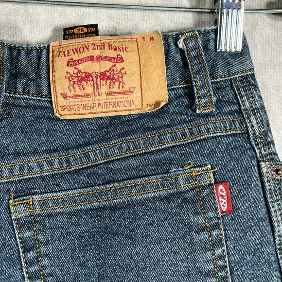 Taewon Renovation‎ Basic Jeans Womens Size 26 Blue Dark Wash Denim Straight Y2K - Picture 4 of 13